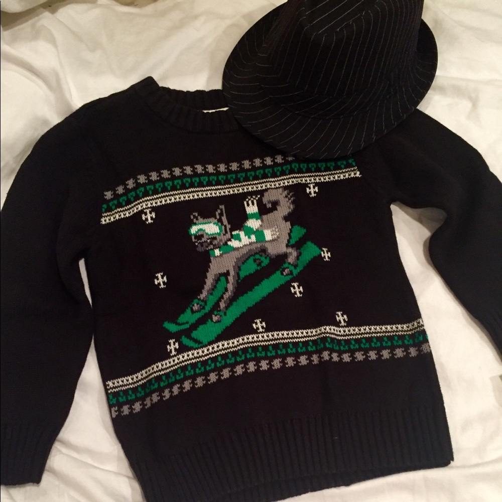 NWT Boy 12m, 18m, 2T, 4T Dog Sled Holiday Sweater